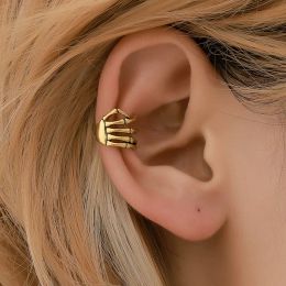 Earrings Fashion Tiny Punk Style Skull Hand Spine Ear Cuffs Clip Earrings for Women No Piercing Fake Cartilage Earring Jewrelry