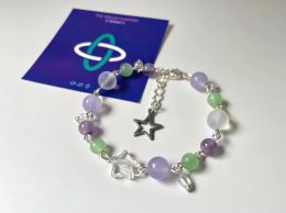 Strands Handmade beaded bracelet | TXT ETERNITY inspired beaded bracelet | KPOP Jewellery | moa gift | Purple and green gemstone bracelet