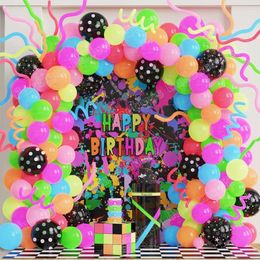 Party Decoration 183Pcs Neon Balloon Glow UV Balloons Garland Fluorescent Globos Blacklight Baby Shower Wedding Birthday Decor