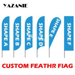 Accessories Yazanie Graphic Printing Custom Blade Feather Flag Signs Beach Bowflag Teardrop Banner Flag for Outdoor Advertising Promotion