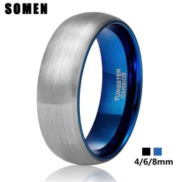 Bands Somen Ring Men Custom Engraved 4mm 6mm 8mm Tungsten Ring for Couple Women Vintage Wedding Band Couple Engagement Rings Anels