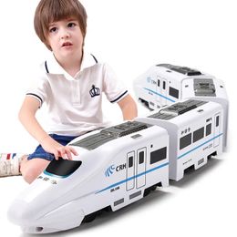 1 8 Harmony Railcar Simulation High-speed Railway Train Toys for Boys Electric Sound Light Train EMU Model Puzzle Child Car Toy 240422