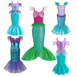 Little Birthday Party Princess Costumes Cosplay Mermaid Dress for Children Girls