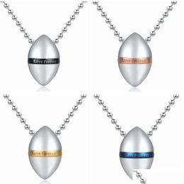 Lockets 316L Stainless Steel Jewellery Openable Put In Per Oval Ball Bottles Pendants Lovers Necklace Couples Supplies Urn Ashes Box K Dho84