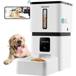 Feeding DoHonest Automatic Dog Feeder with Camera: 5G WiFi Easy Setup 8L Motion Detection Smart Cat Food Dispenser 1080P HD