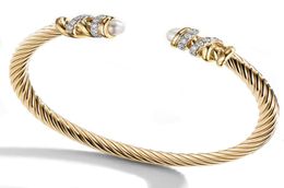 Jewellery fashion bracelet women's woven steel rope inlaid with Haoshi stainls steel 18K gold open Bracelet9844305