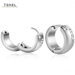 Hoop Earrings Pure Titanium For Women Men Cubic Zirconia Sensititve Ears Gril Cartiage Piercing Jewellery Accessories TGNEL