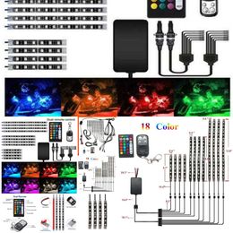 New New New 18 Color 12pcs RGB Flexible Strip LED Light Lamp Neon Remote Kit for All Kinds of Motorcycle Car Bike Trucks