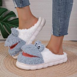 Slippers Big Mouth Double Color Little Crocodile Cotton Shoes 2024 Home Anti Slip Warm Baby Thickened Couple