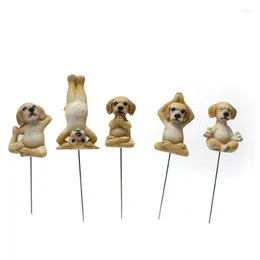 Garden Decorations 5pcs/set Resin Yoga Dogs Figurine Multifunction Sculpture Household Supplies