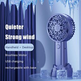 Other Appliances Handheld desktop dual-purpose fan USB charging portable with dual Colour base optional fashionable design Abs material natural wind J240423