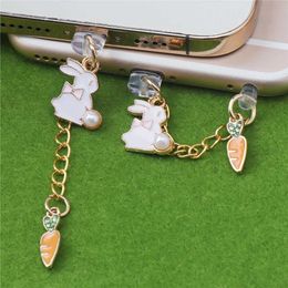 Cell Phone Anti-Dust Gadgets Kawaii Dust Plug Charm Cute Charge Port Plug For iPhone Anti Dust Cap Bow Tie Rabbit Dust Protection Stopper Phone Accessories Y240423