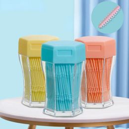 200pcs/set Plastic Double-head Brushed Toothpick Oral Care 6.2 Cm Hot Sale Interdental Brush Toothbrush for Dentures