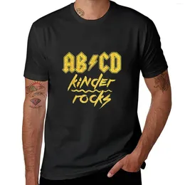 Men's Polos ABCD Kinder Rocks T-Shirt Kawaii Clothes Edition Plain Black T Shirts Men