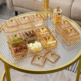 Storage Bottles Fruit Plate Household Living Room Coffee Table Tea Point Candy Nuts Split Rack Four-square Dried Box