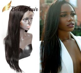 Gerade brasilianisches Haar Glueless volle Spitzenperücken für schwarze Frauen 1024inch natürliche Farbe Frontspitze Langes Perücken 130 150 1805945785