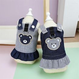 Dog Apparel Pet Clothes For Small Dogs Cats Stripe Traction Cowboy Clothing Costume Spring Dress Dresses Chihuahua Teddy Puppy Skirt