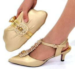 Dress Shoes Doershow Beautiful African Fashion Italian And Bag Sets For Evening Party With Gold Handbags Match Bags HJB1181733158