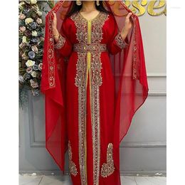 Ethnic Clothing Red Caftanes Farasha Abaya Long Dress For The Wedding In Dubai Morocco Is Very Fancy
