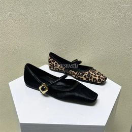 Casual Shoes Spring Autumn Women's Flat Round Toe Leopard Print Breathable Slip-on Outdoor Ladies Mary Jane