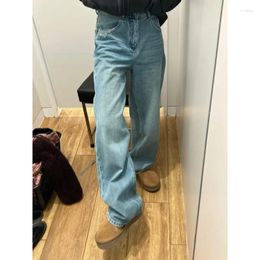 Women's Jeans Fashion FWide Leg For Women Blue Green High Waisted Denim Pants Streetwear Female Trousers Y2k Baggy