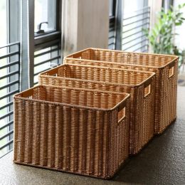 Baskets Woven Basket Rattan imitation Container Books Storage Clothes Closet Toy Sundries Organizer Kids Organizer