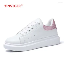 Casual Shoes YINSTGER 2024 Women's White Summer Sneakers Lady Fashion Comfortable Style Flat Rubber Sole Breathable Sport
