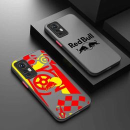 Cell Phone Bumpers RED Energy drink Bull For Mi 13 12T 12S 12X 11T 11X 11i 10i 10T 10 Pro Lite Ultra Frosted Translucent Phone Case Y240423