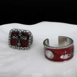 Gothic Style Male and Female Skull Cross Ring Male and Female Open Index Finger Ring S925 Silver Ring Jewelry