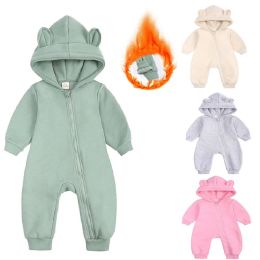 One-Pieces Baby Boys Girls Clothes Winter Warm Fleece Hooded Rompers For Babies Newborn Infant Clothing Baby Cute Costume Jumpsuit Outfits