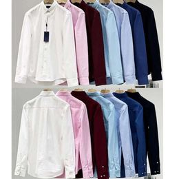 2024 Mens Shirts Top Small Horse Quality Embroidery Blouse Long Sleeve Solid Colour Slim Fit Casual Business Clothing Long-sleeved Shirt Normal Size Multiple gj668