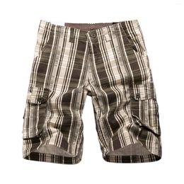 Men's Shorts Chequered Multi Pocket Pants Five Point 2024 In High Quality Fitness Comfortable Running