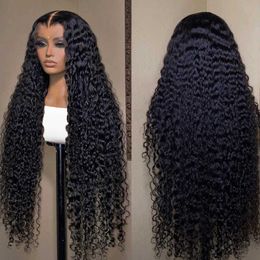 40 Inch Curly Lace Front Human Hair Wigs For Black Women Pre Plucked Brazilian 13x4 Deep Wave Frontal Wig Synthetic