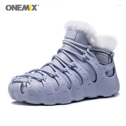 Casual Shoes ONEMIX Men Winter Warm Plush Snow Boots High Quality For Women Walking Outdoor Trekking No Glue Sneakers Autumn Keeping