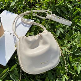 Shoulder Bags High Sense Of Pure Colour Small Fresh 2024 Fashion Folds Women's Designer Messenger Wild Cloud