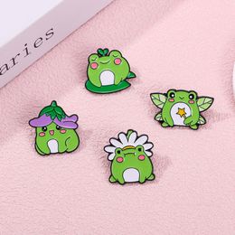 Brooches Pin for Women Kids Backpack Crafts Dress Decor Metal Funny Cartoon Animal Frog Fashion Jewelry Wholesale Brooch Pins