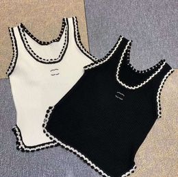 Anagram-embroidered Women Tanks Camis cotton-blend tank tops Two C letters Designer Skirts Yoga Suit CHANNEL Dress bra Vest Ladies solid Vintage T Shirt Femme 43656