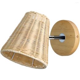 Wall Lamp Light Fixtures Bedside Sconce Rattan Living Room Mounted Modern Night Bedroom Lights Pendant