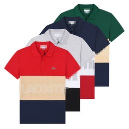 Men's T-shirt Summer New Men's Brand Striped Short sleeved Polo Shirt Ice Silk Breathable Business Fashion Solid Colour Golf T-shirt