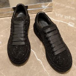 Casual Shoes Female Footwear Diamond Women's With Crystals Whit Low High On Platform Rhinestone Y2k Fashion 39 Offers A H