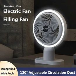 Other Appliances Portable wireless fan with night light 120 rotation quiet mini electric fan USB charging fan J240423