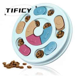 Toys New Dog Puzzle Toys Slow Pet Feeder Bowl Pet Cat Dogs Training Game Increase Iq Interactive Turntable Toy Puzzle Food Dispenser