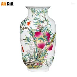 Vases Jingdezhen Ceramic Vase Large Living Room Decoration Flower Arrangement Vintage Chinese Household Wine Cabinet TV