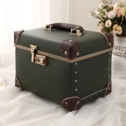 Suitcases Professional Makeup Case Beauty Manicure Luxury PU Leather Women's Cute Waterproof Black Cosmetics Bag Toiletry Organizer Box