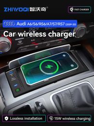 Chargers Car Wireless Phone Charger Holder For A6 S6 RS6 A7 S7 RS7 C7 20122018 Fast Charing Accessories Plate Mobile TYPEC/USB