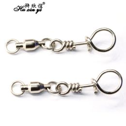 Accessories HXY 10PCS SIZE(6# 7#) Ball bearing swivel with screwed snap great tensile fishing swivels connector fishing hook accessories