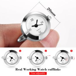 Links Battery Digital Watch Cufflinks Men's Lepton Real Clock Cufflinks Watch Cufflinks Men's Jewelry