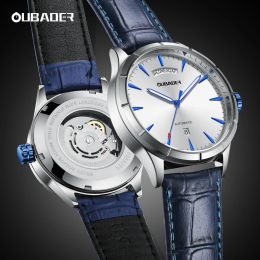 Watches OUBAOER Military Automatic Men's Watches Leather Day Date Mechanical Dress Wristwatch Waterproof Clock for Men Army Montre Homme