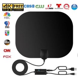 Receivers 8000 Miles 4K TV Antenna 1080P DVBT2 Booster HD For Global Digital TV RV outdoor Car Antenna Indoor TV FM Radio Channel Antenna