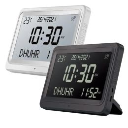 Clothing Clock 8 Athan Sounds Larger LCD Screen Multilanguages Calendars Prayer Muslim Hijir Gregorian Alarm Desk Clock